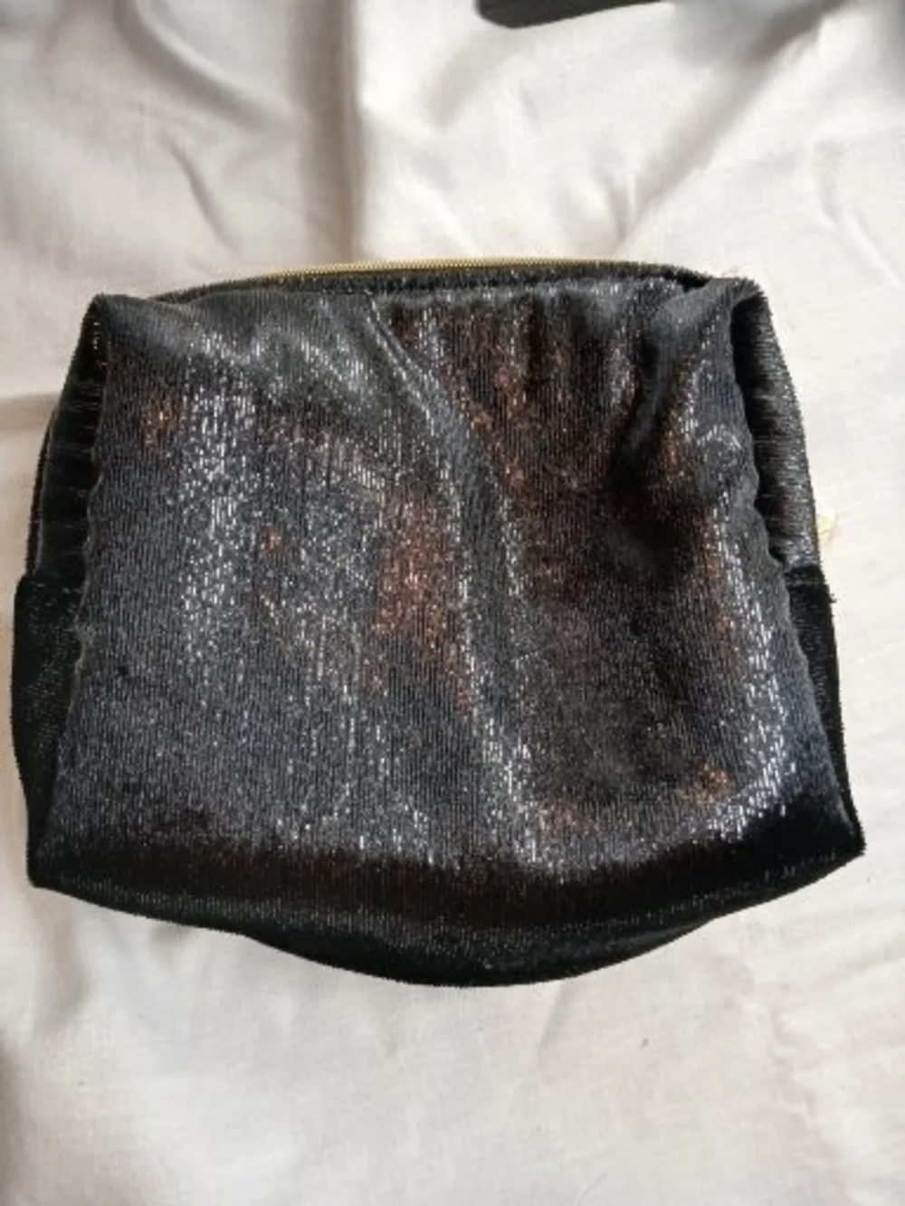 Dior Beauty Black Velour Sparkling Cosmetic Bag with Gold CD Emblem New In Box